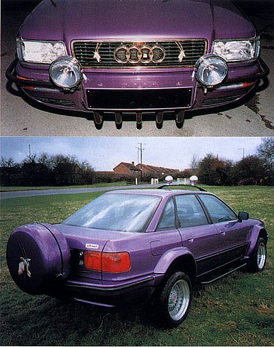 --Bars protect radiator and link up with undershield. Massive carrier for the spare wheel, too big to fit in the boot.--